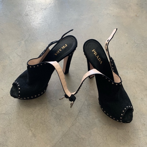 CONSIGNED - PRADA✨Studded Platform Heels - Picture 3 of 6